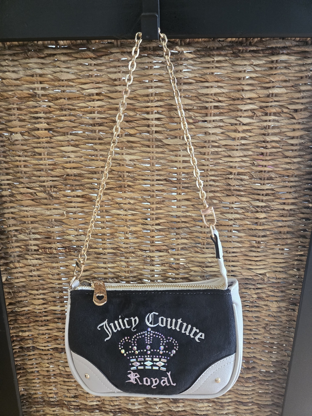 Juicy Couture Black and White Mini Chain Shoulder Bag